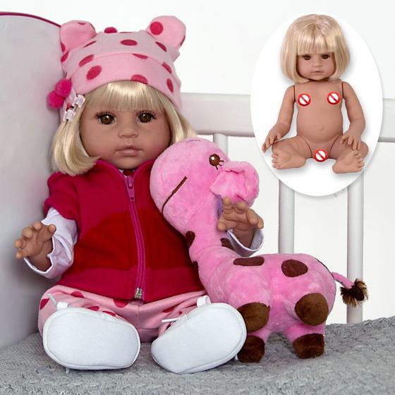 Imagem de Boneca Baby Reborn Girafinha Enxoval Completo Silicone LOL