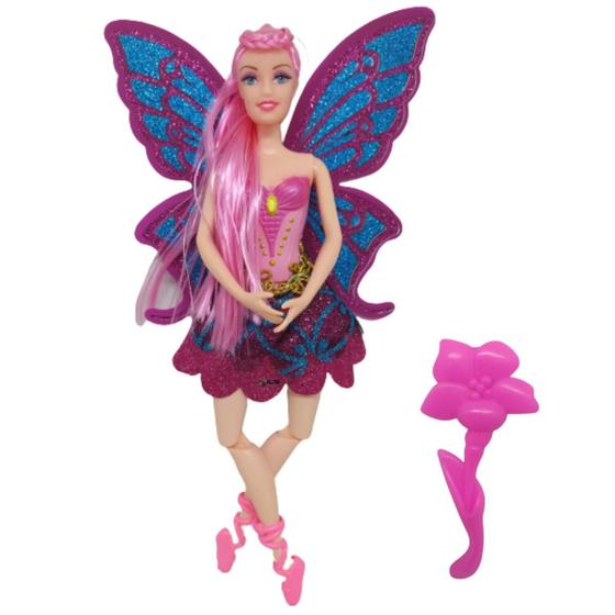 Imagem de Boneca Bailarina Fada Com Asas Articulada 31 Cm Top