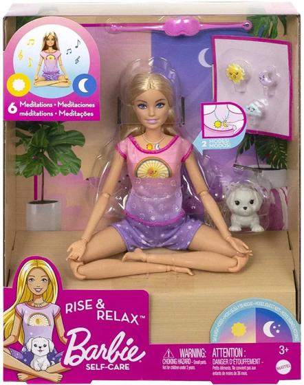 Imagem de Boneca Barbie Articulada Loira - Medita Comigo Dia e Noite c/ Som e Luz - Mattel