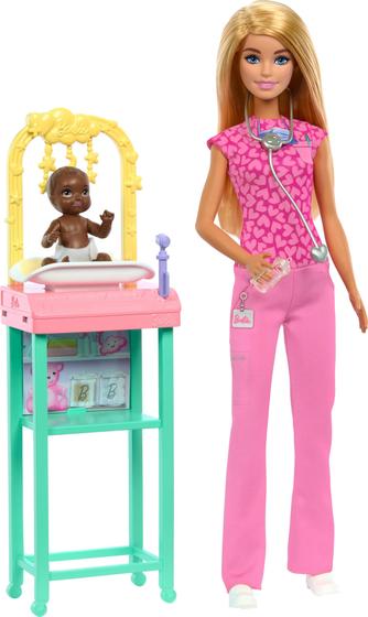 Imagem de Boneca Barbie Baby Doctor com boneca de moda loira e acessórios