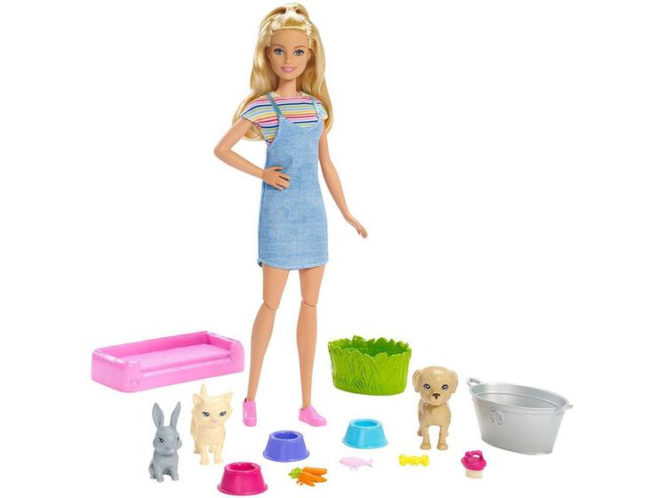 Imagem de Boneca Barbie Banho de Cachorrinhos com Acessórios - Mattel