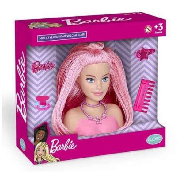 Imagem de Boneca Barbie Busto Mini Styling Head Special Hair - Pupee Brinquedos