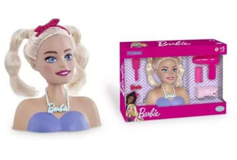 Imagem de Boneca Barbie Busto Para Pentear -  Styling Head Brush - Pupee Brinquedos