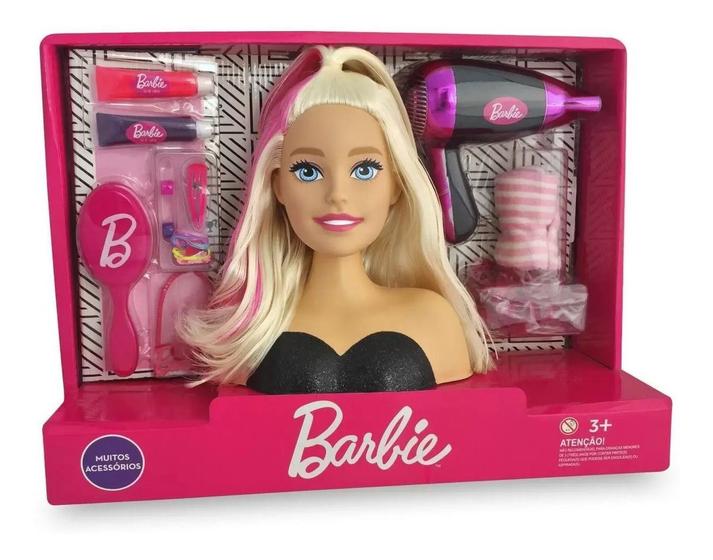 Imagem de Boneca Barbie Busto Salão P/ Penteados Com Acessórios + Secador Original Mattel