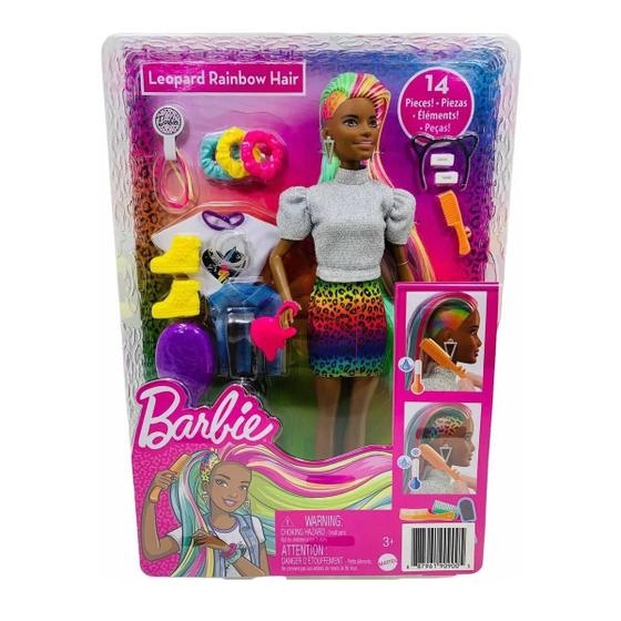 Imagem de Boneca Barbie Cabelo Colorido E Raspado Muda De Cor Negra