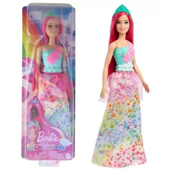 Boneca Barbie Cabelo Rosa Princesas Dreamtopia - Hgr15 Mattel - Boneca ...