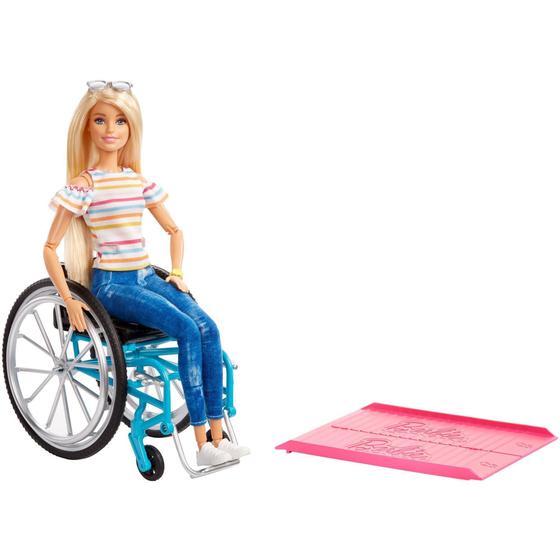 Boneca Barbie cadeirante loira fashionista Mattel 132 - Boneca Barbie ...