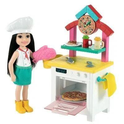 Imagem de Boneca Barbie Chelsea Profissões Chef Pizzaiola GTR88 Mattel