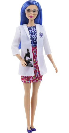 Imagem de Boneca Barbie Cientista Moderna - Cabelo Azul, Jaleco e Sapatilhas