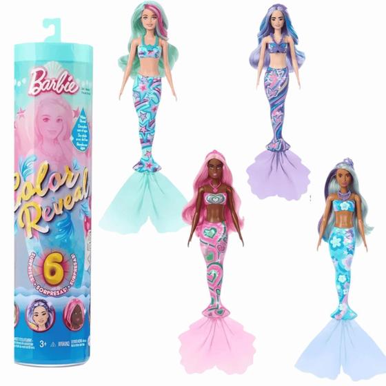 Imagem de Boneca Barbie Color Reveal Sereia Surpresa Mattel