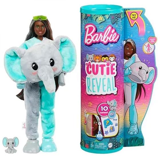 Imagem de Boneca Barbie Cutie Reveal Elefante Serie Selva - Hkp98  Mattel 