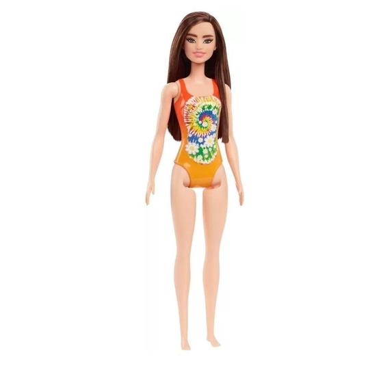 Imagem de Boneca Barbie Dia De Praia Cabelo Castanho 28Cm Mattel - Hdc