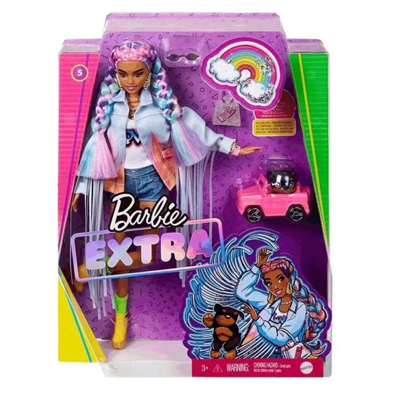 Imagem de Boneca Barbie Extra Articulada Negra Com Pet Mattel - 887961908497