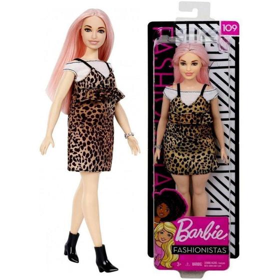 Imagem de Boneca Barbie Fashionista 109 Curvy  Cabelo Rosa Mattel