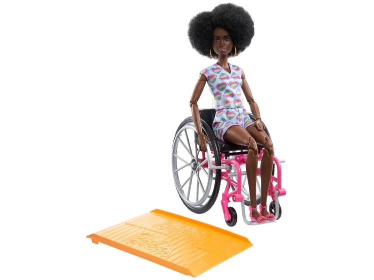 Imagem de Boneca Barbie Fashionista com Cadeira de Rodas - Roxa com Acessórios Mattel