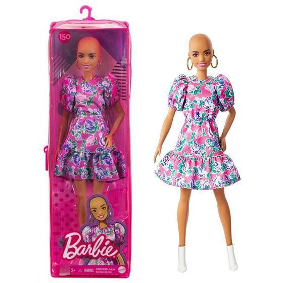 Boneca Barbie Fashionista Sem Cabelo Com Vestido Floral Modelo 150 Mattel Boneca Barbie Magazine Luiza