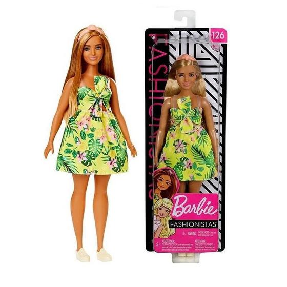 Imagem de Boneca Barbie Fashionistas Plus Size Moderna Vestido Tênis Summer Verão - Doll Número 126 - Mattel