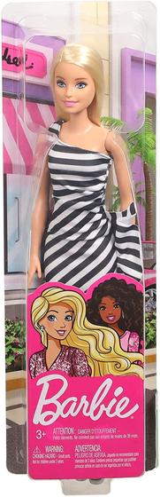 Imagem de Boneca Barbie Glitter Loira Vestido Listrado FXL68 - Mattel (3578)