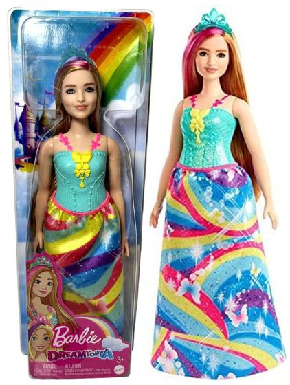 Imagem de Boneca Barbie Menina Plus Size Curvy Princesa Dreamtopia - Ruiva Com Mecha Rosa - Mattel Brinquedos