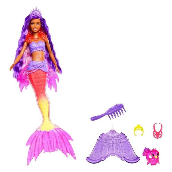 Imagem de Boneca Barbie Mermaid Power Brooklyn Sereia Negra Com Acessórios Original Mattel