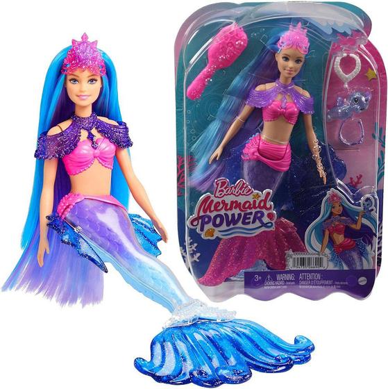 Imagem de Boneca Barbie Mermaid Power Malibu  Sereia Com Acessórios Original Mattel Presentes Menina