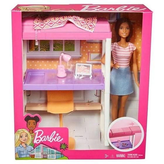 Imagem de Boneca Barbie Móvel com Boneca Escritório e Quarto - Mattel