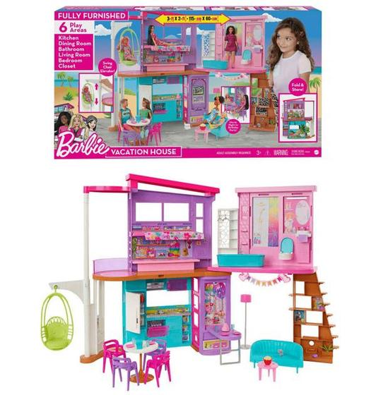 Imagem de Boneca Barbie Nova Casa Malibu - Casa de Férias - 115CM de Comprimento - Dreamhouse - HCD50 - Mattel