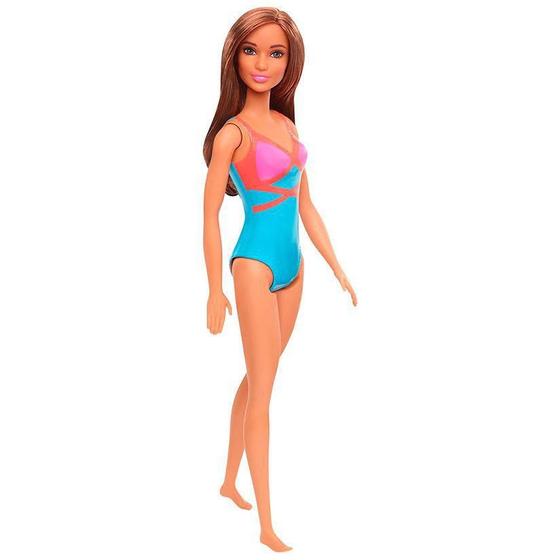 Imagem de Boneca Barbie Praia Morena Maiô Azul - Mattel