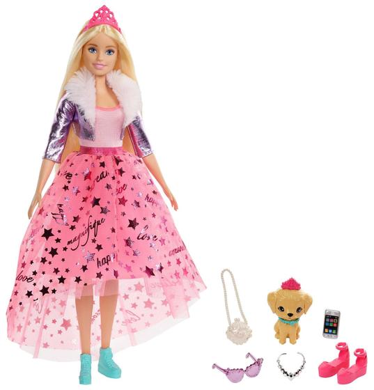 Imagem de Boneca Barbie Princesa - Aventura na Moda (12 Polegadas) com Pet, Sapatos, Tiara e Acessórios