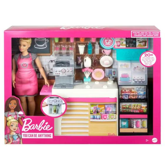 Imagem de Boneca Barbie Profissões Cafeteria Com +20 Acessórios Mattel