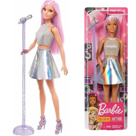 Boneca Barbie Profissões Cantora Pop Star Cabelo Roxo Mattel - Bonecas ...