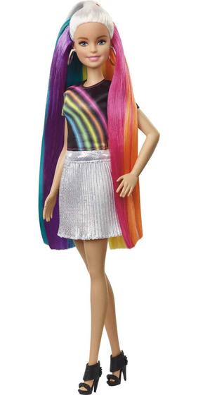 Imagem de Boneca Barbie Rainbow Sparkle Hair com cabelo loiro extra longo