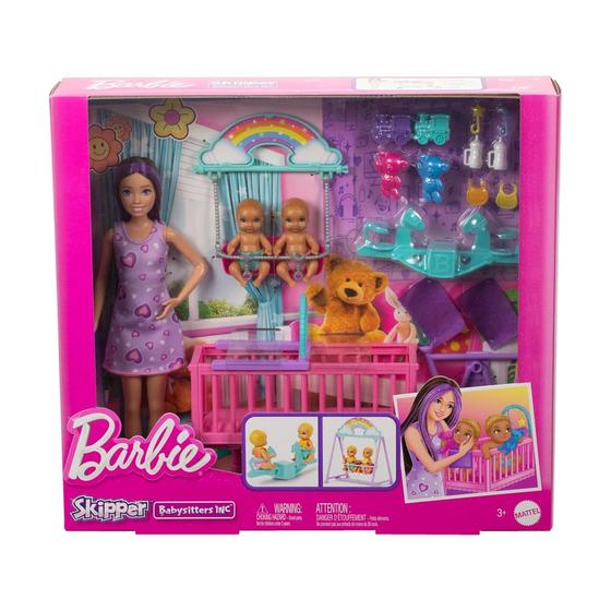 Imagem de Boneca Barbie Skipper Conjunto Babá Cuidados Com Gêmeos HXM99 Mattel