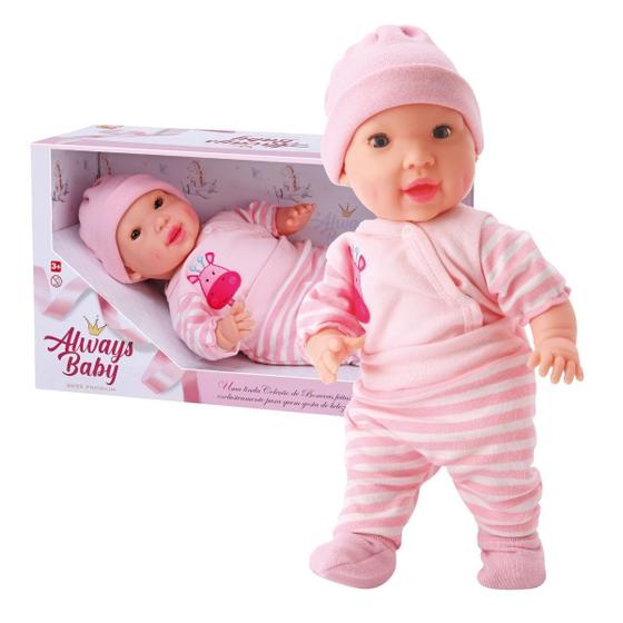 Imagem de Boneca bebe always baby beetoys com mantinha e roupinha