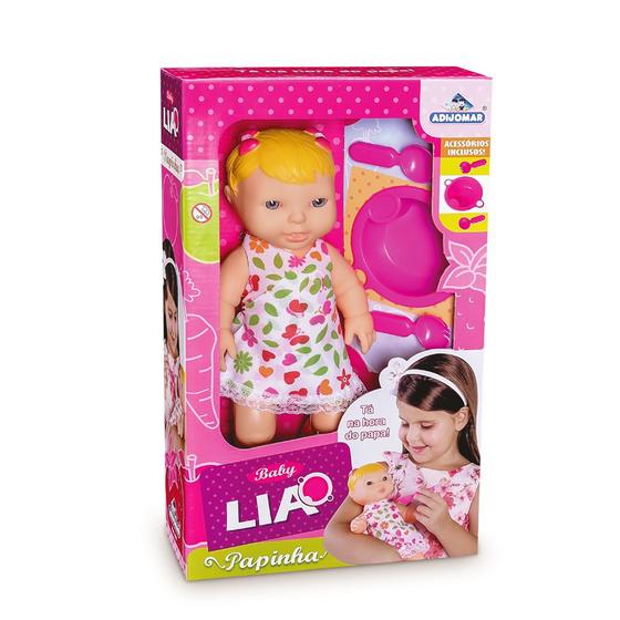 Imagem de Boneca Bebê Baby Lia Papinha Com Acessórios - Adijomar