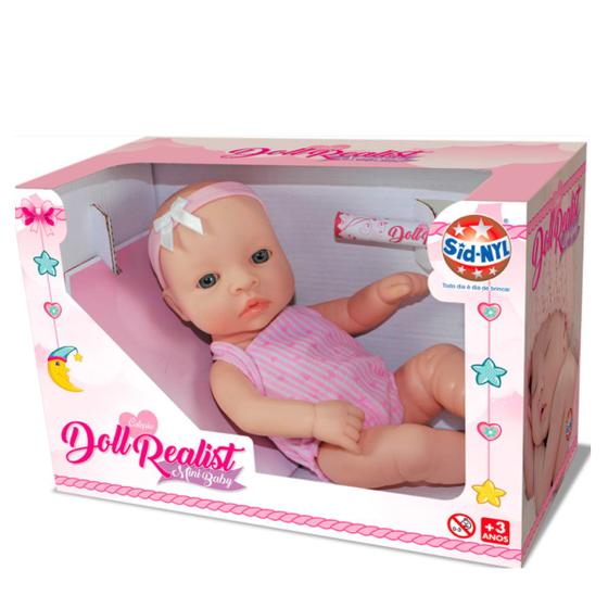 Imagem de Boneca Bebê Doll Realist Mini Menina Pode Dar Banho Certidão