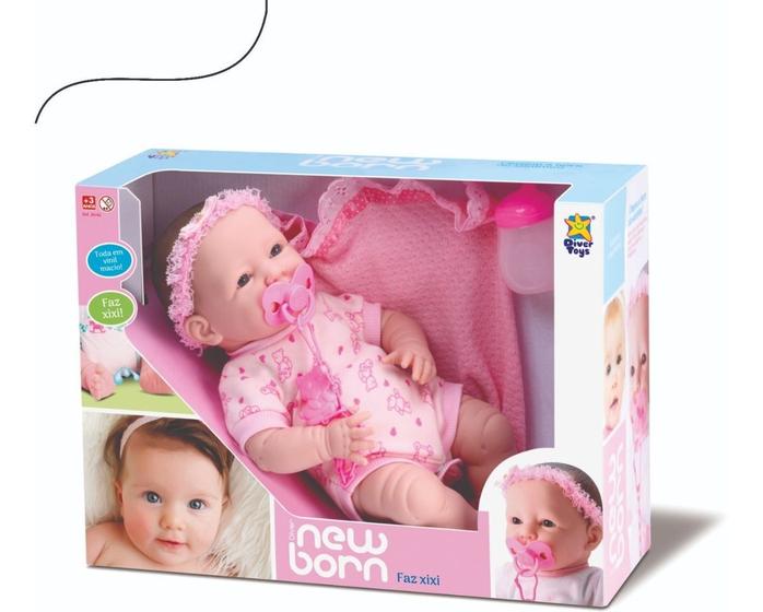 Imagem de Boneca Bebê Menina Reborn Faz Xixi C/ Chupeta Newborn - Divertoys