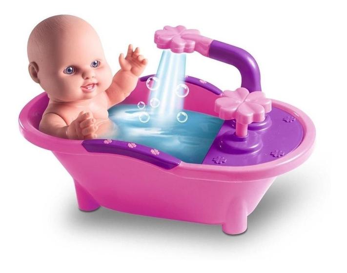 Imagem de Boneca Bebê Milkinhas Petit Banho Com Banheira Que Sai Água