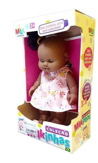 Imagem de Boneca Bebê Negra Coleção Ref. 477 100% Vinil - Milk Brinquedos