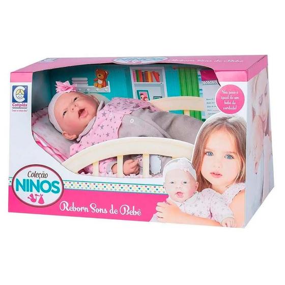 Imagem de Boneca Bebê - Ninos Reborn - Sons de Bebê - Cotiplás