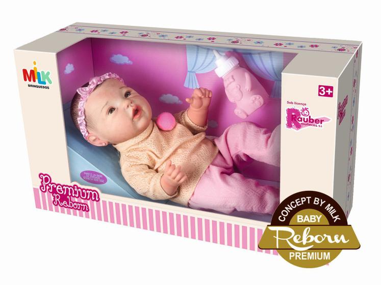 Imagem de Boneca Bebê Premium Reborn By Milk Menina Milk Brinquedos