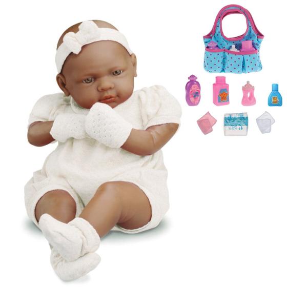 Imagem de Boneca Bebê Real Negra Roma 5078 Com Certidão e Bolsinha
