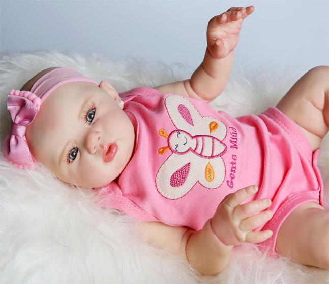 Boneca Bebê Reborn Realista Menina De Silicone 42cm Cheirosa