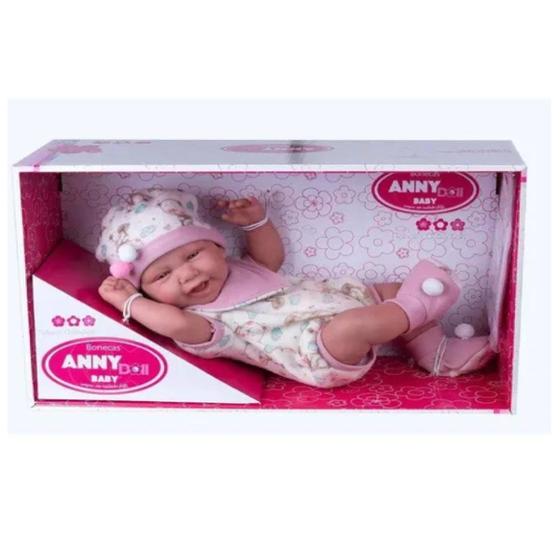 Imagem de Boneca Bebê Reborn Anny Doll Macacão Vinil Macio