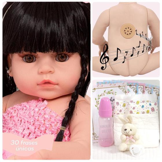 Imagem de Boneca Bebê Reborn Coelhinha 46cm Vinil Siliconado Atóxico