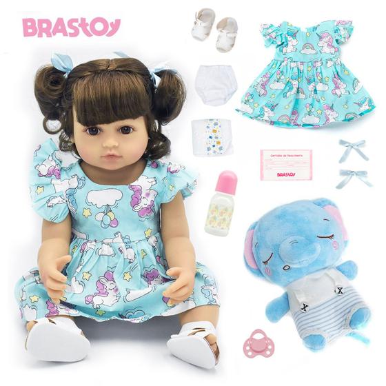 Boneca Bebê Reborn 100% Silicone Gatinha Com Mamadeira Chupeta E Conjunto  de Roupas em Promoção na Americanas