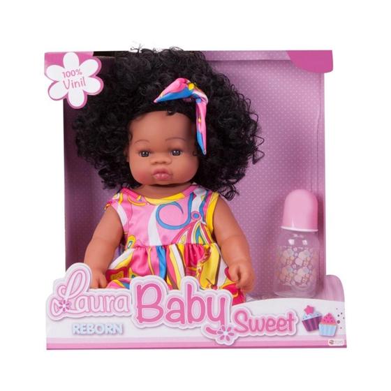 Imagem de Boneca Bebe Reborn Laura Baby Sweet Jasmine 100% Vinil - Shiny Toys - 7898638893025