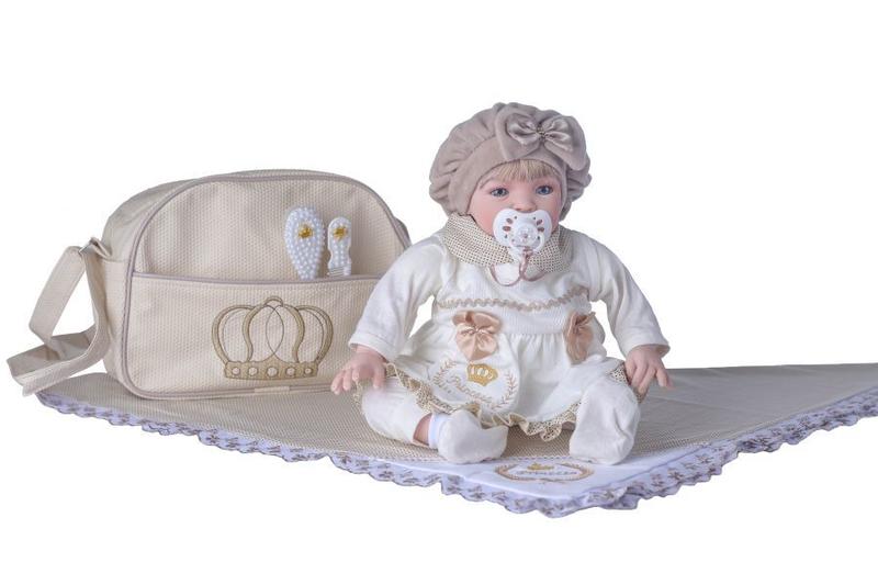 Imagem de Boneca Bebê Reborn Menina Loira Princesa Com 20 Acessórios