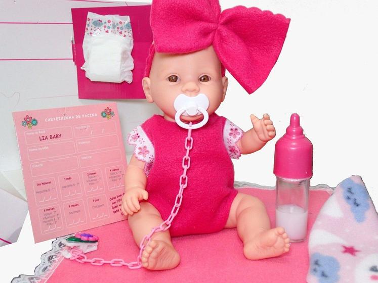 Imagem de Boneca Bebe reborn Meu Bebezinho 31cm com acessórios ED1 Brinquedos