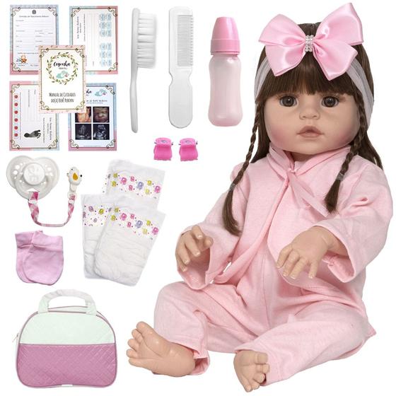 Imagem de Boneca Bebê Reborn Princesa Menina Siliconada Vários Itens